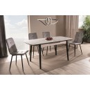 Стол обеденный SIGNAL APOLLO белый мат/черный 120-160/80